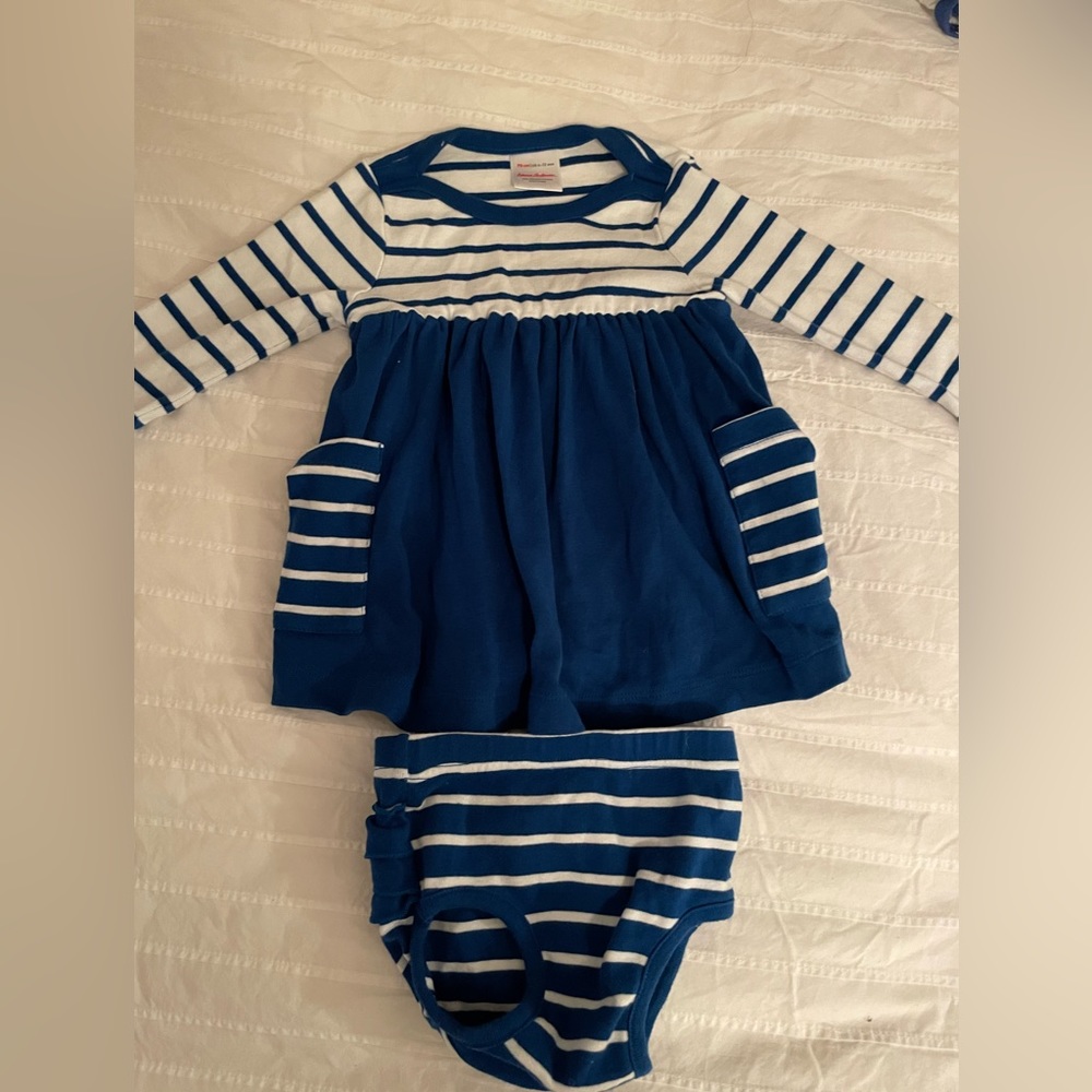 Hanna Andersson baby girls dress with bloomers 6-12 months